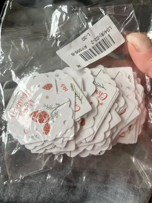 100Pcs Merry Christmas Hanging Tags With Santa Claus, Snowman, Xmas Tree, Snowflake photo review