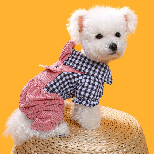 1Pc Pet Clothes Spring Autumn Dog Rabbit Check Pants for Small Medium Dogs