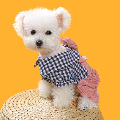 1Pc Pet Clothes Spring Autumn Dog Rabbit Check Pants for Small Medium Dogs