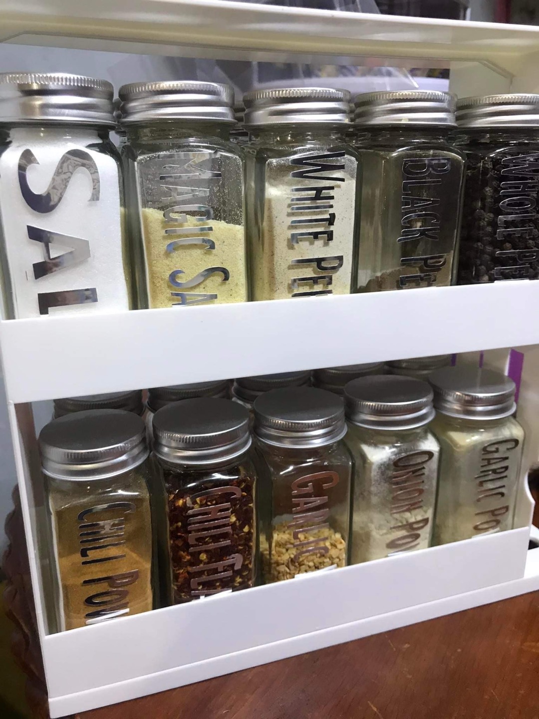 Rotating Spice Rack Cabinet with Pull-Out & Rotated Seasoning Storage Box photo review