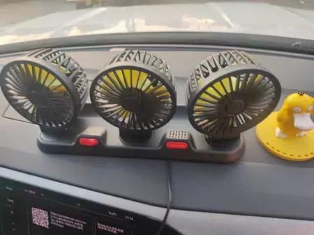 Car Cooling Fan 3 Heads Automatic 360 Degree Rotation photo review