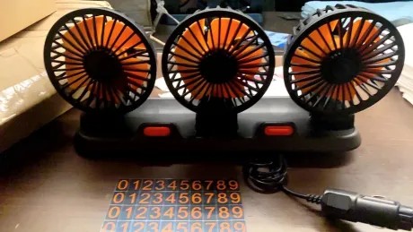 Car Cooling Fan 3 Heads Automatic 360 Degree Rotation photo review