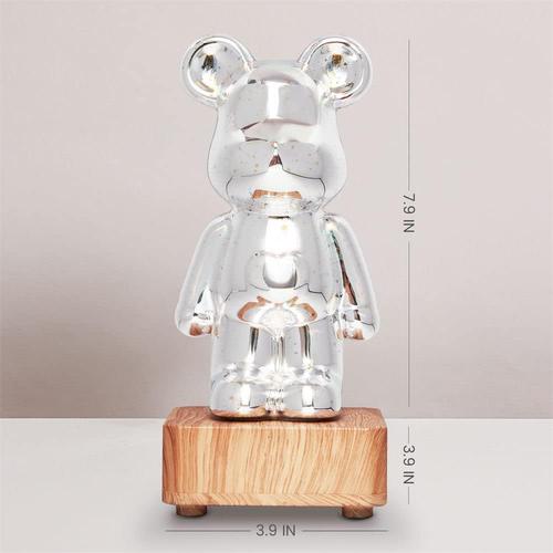 3D Fireworks Bear Night Light With Colorful Projection USB Dimmable For Living Room Bedroom Decoration