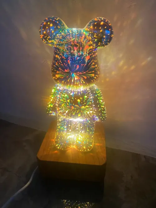 3D Fireworks Bear Night Light With Colorful Projection USB Dimmable For Living Room Bedroom Decoration photo review