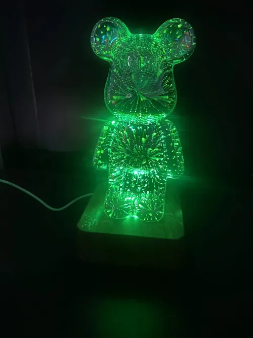 3D Fireworks Bear Night Light With Colorful Projection USB Dimmable For Living Room Bedroom Decoration photo review
