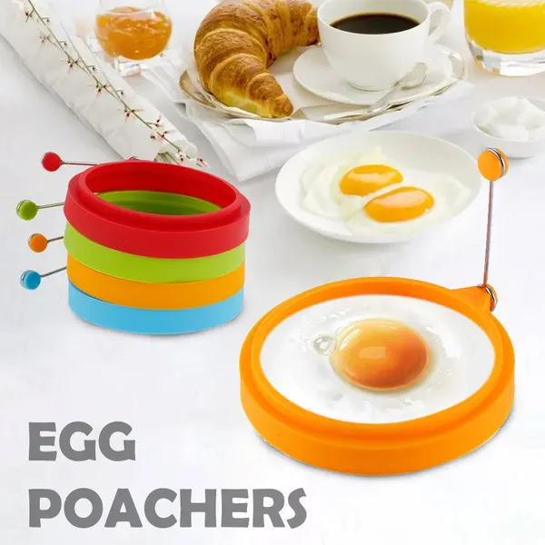 Pack Non-Stick Silicone Egg Ring For Perfect Shaped Eggs