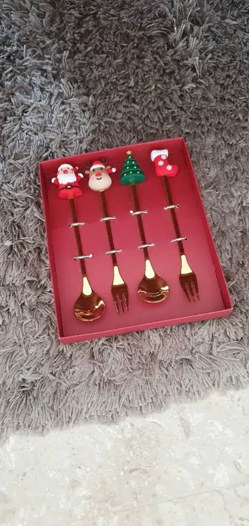 Metal Christmas Spoons with Santa Claus Design For Tableware And Party Decoration photo review