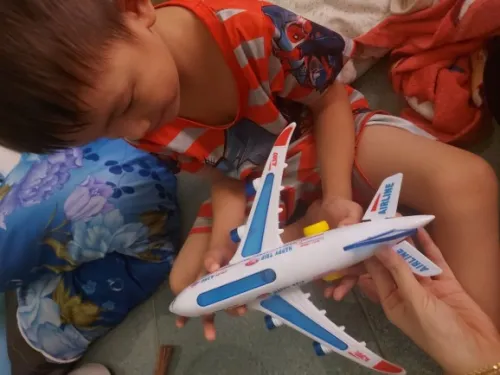 Toy Airplane Model With Lights And Music For Kids photo review