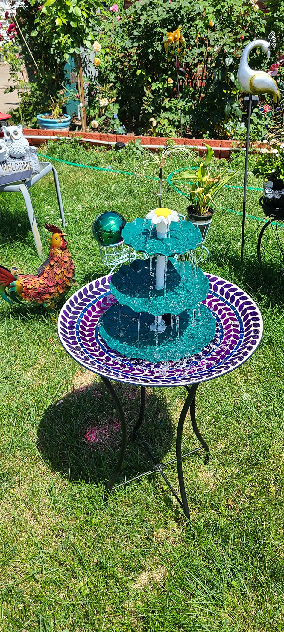 Tiered Bird Bath With 2.5W Solar Pump - Bird Bath And Decoration photo review