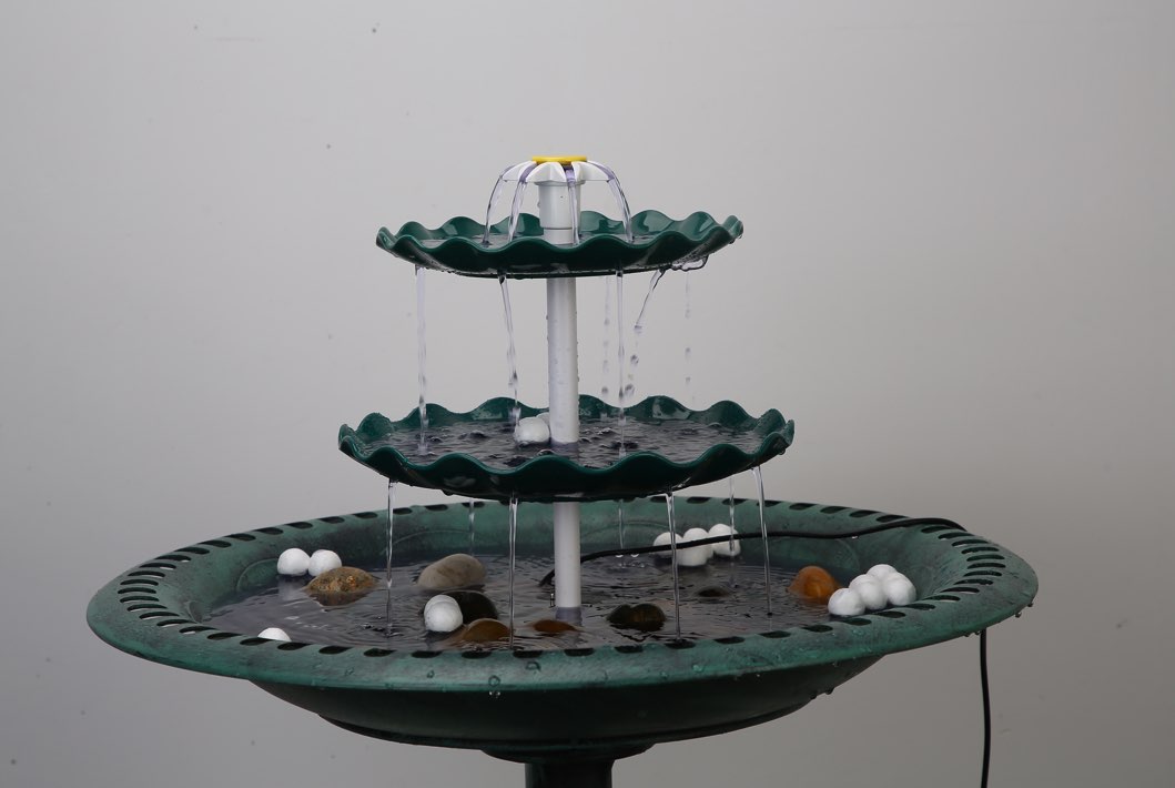 Tiered Bird Bath With 2.5W Solar Pump - Bird Bath And Decoration photo review