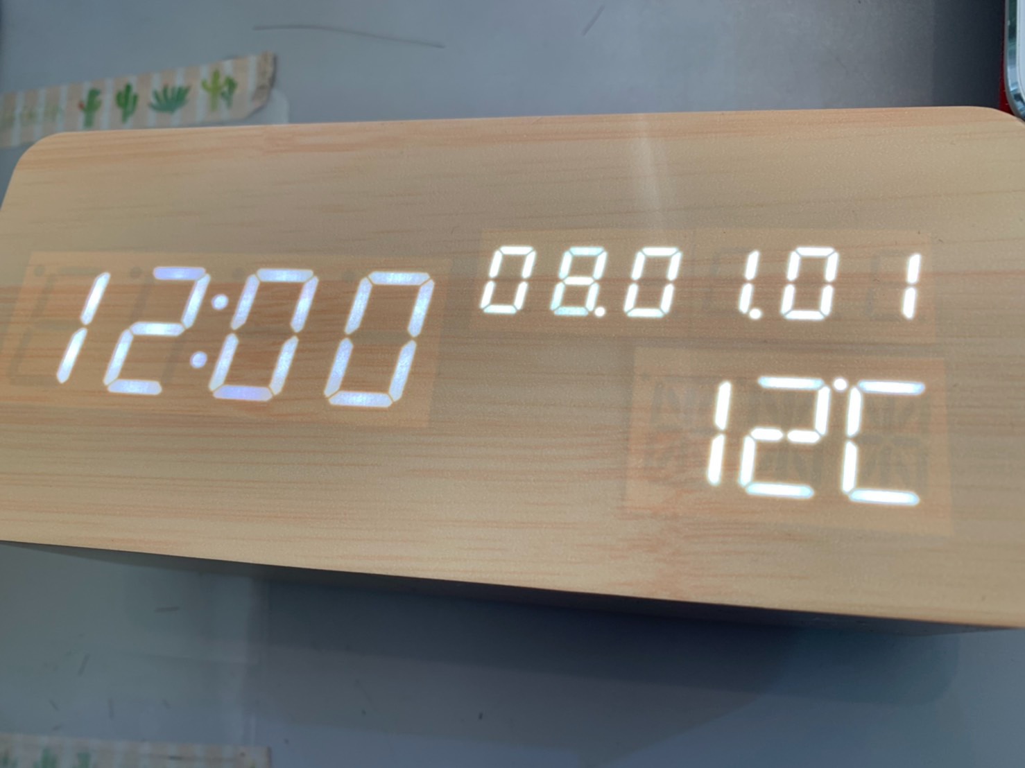 Alarm Clock LED Digital Wooden photo review