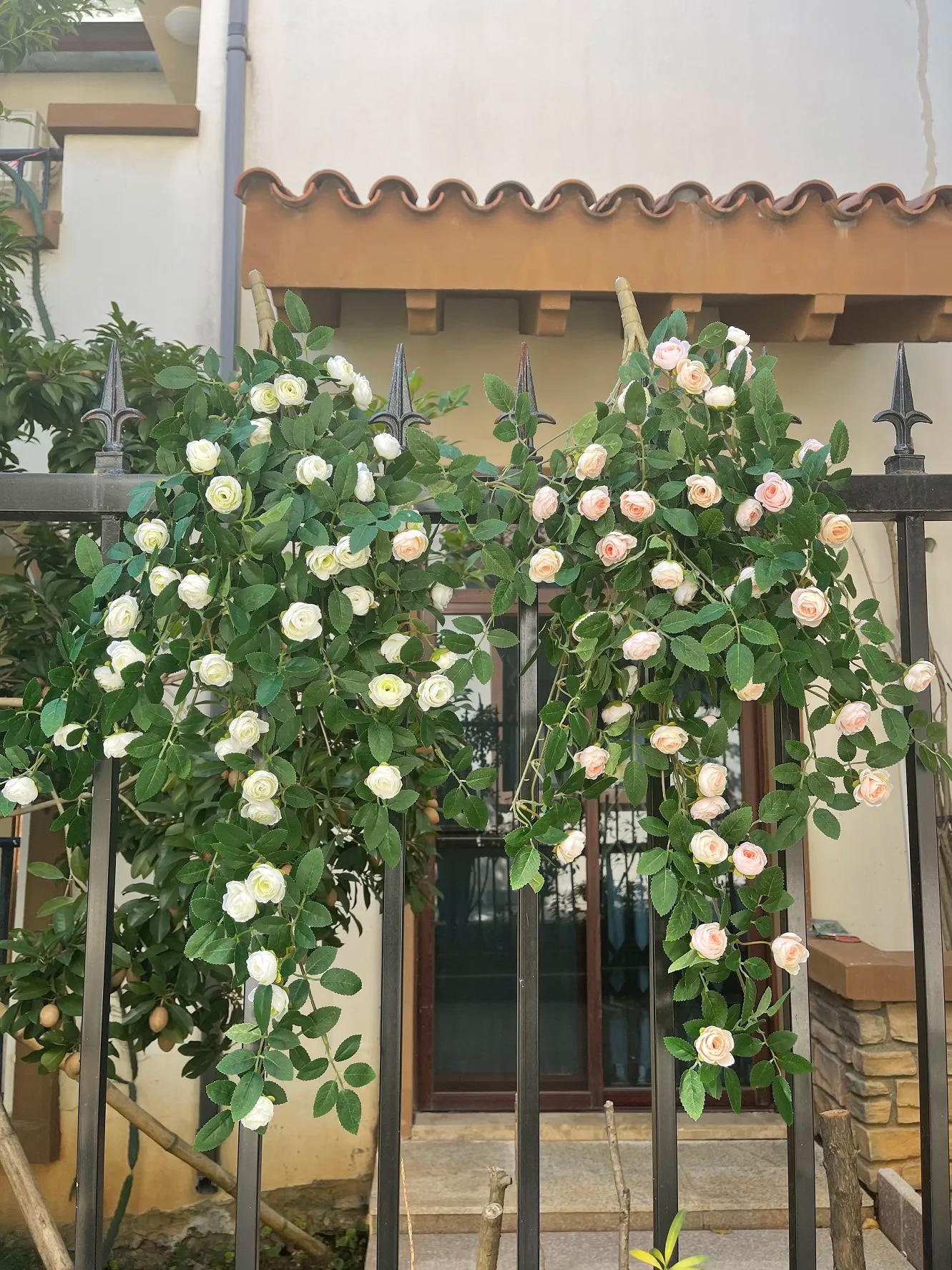 Rose Vine Wall Hanging Fake Flower Decoration photo review