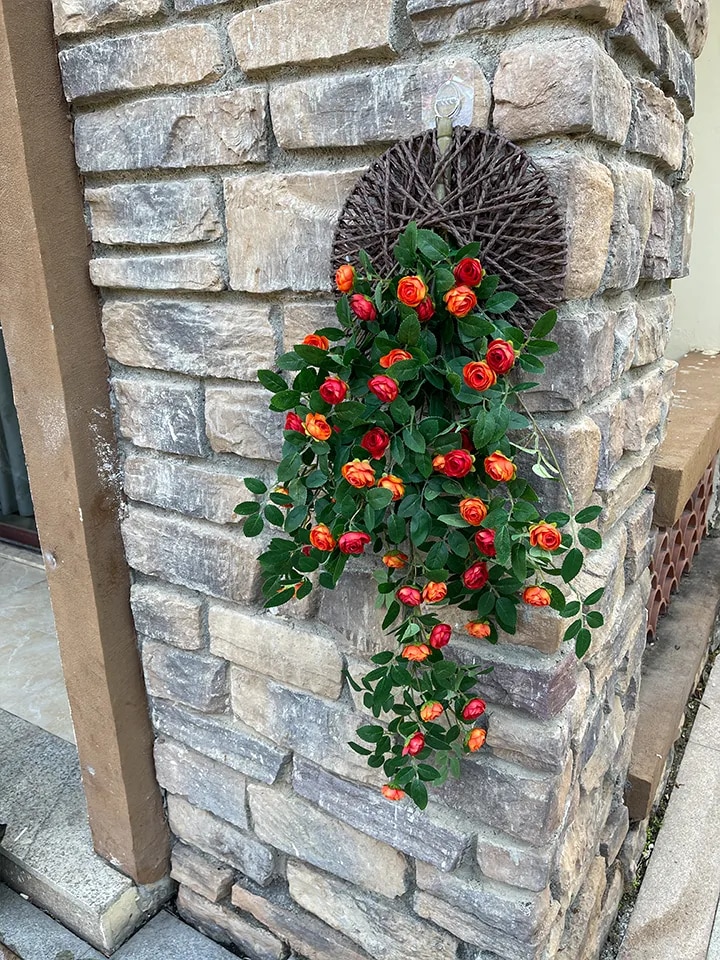 Rose Vine Wall Hanging Fake Flower Decoration photo review