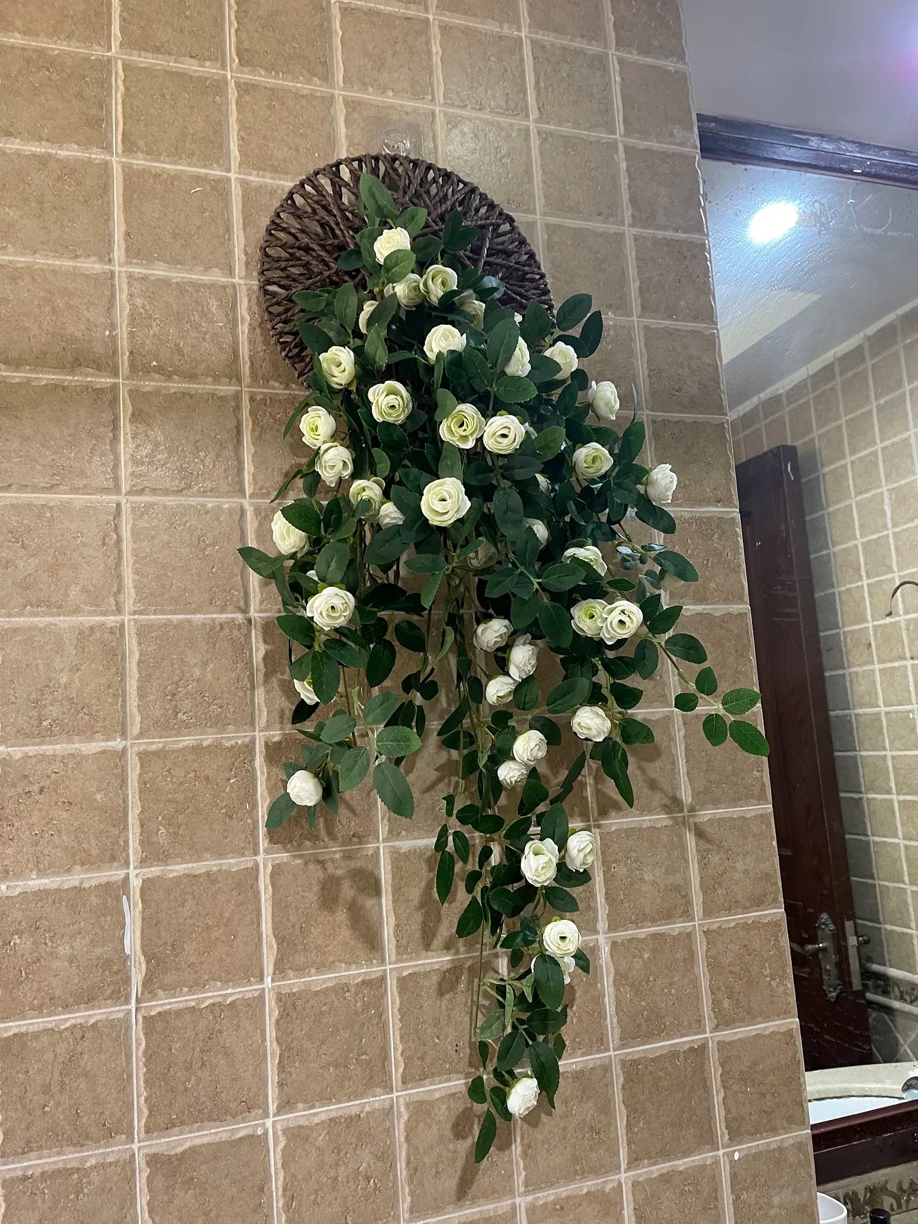 Rose Vine Wall Hanging Fake Flower Decoration photo review