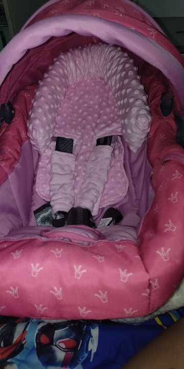 Baby Car Seat Headrest with Soft Pillow and Seat Belt Strap Covers photo review
