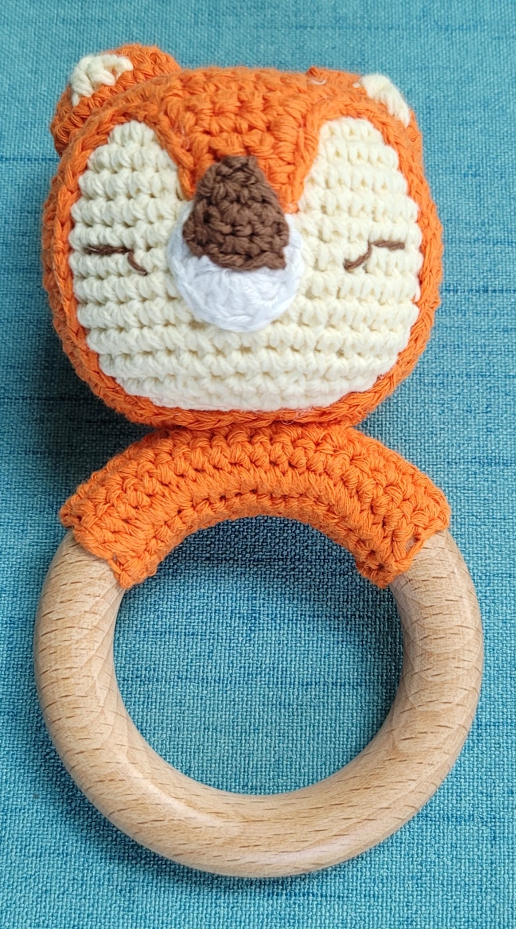 Crochet Baby Animal Rattles Wooden Teether Educational Toys photo review