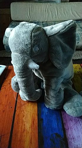 Baby Elephant Pillow, Elephant Doll Plush Toy Elephant Pillow Baby Comfort Doll photo review