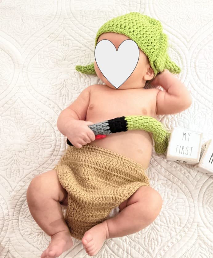 Baby Yoda Hat Beanie Newborn Boy Cartoon Costume For 0 - 6 Month Old. photo review