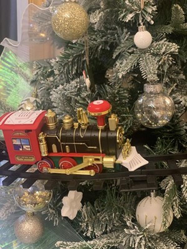 Battery-Powered Sound And Light Christmas Railway Train Set for Kids photo review