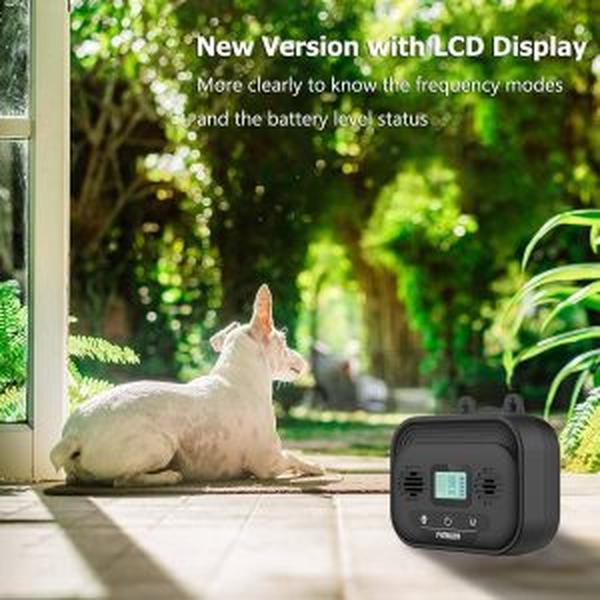 Rechargeable Ultrasonic Dog Bark Deterrent Collar With Adjustable LCD Screen And 15M Range