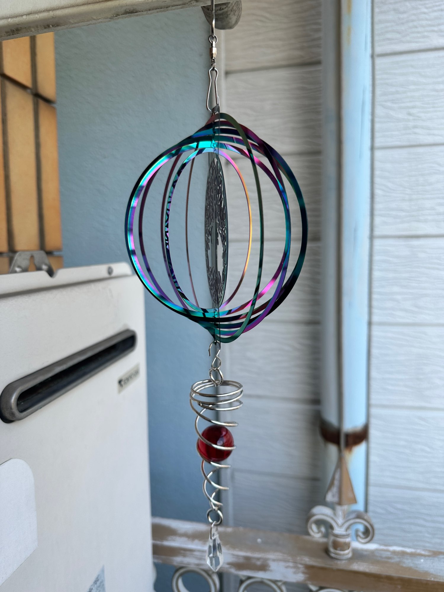 Outdoor Garden Decor Wind Spinner Crystal Wind Chimes photo review