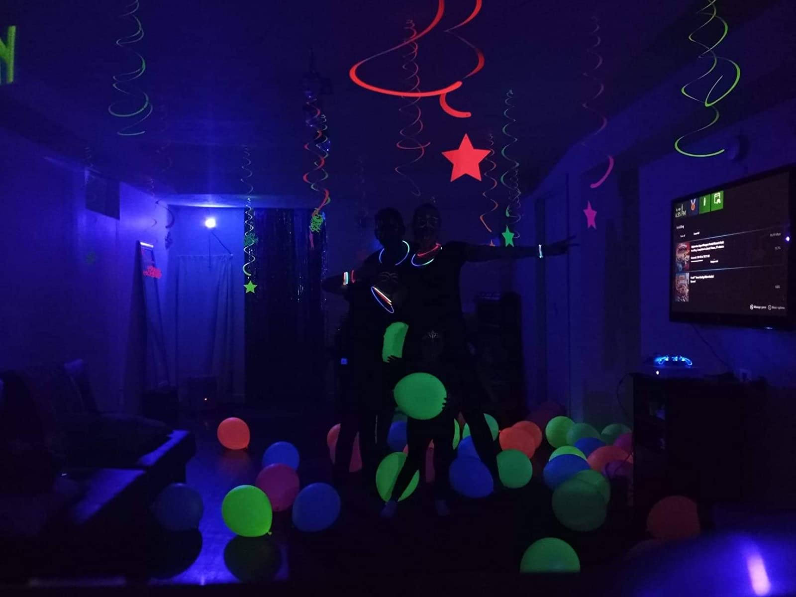 Blacklight Party Balloons That Glow In The Dark Under Blacklight photo review