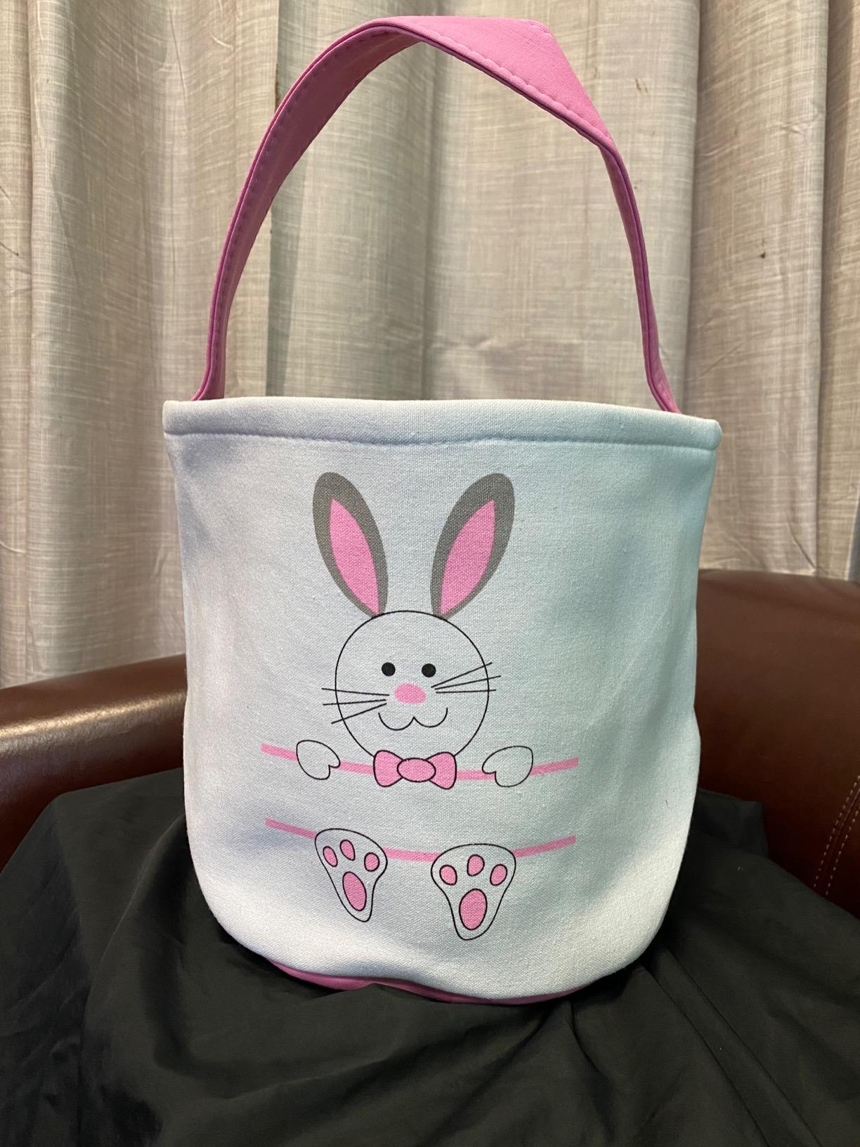 Bunny Easter Baskets For Kids Egg Tote Bag photo review