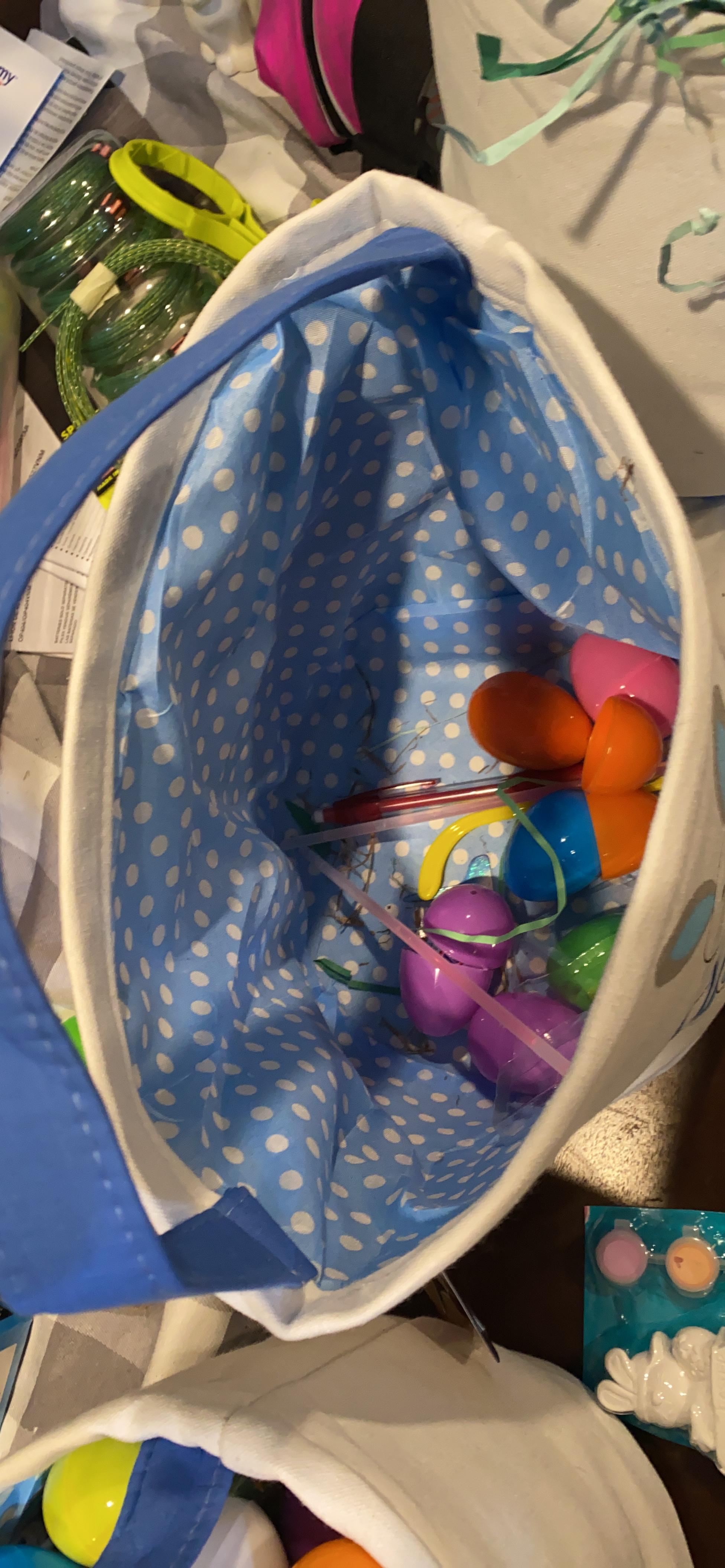 Bunny Easter Baskets For Kids Egg Tote Bag photo review