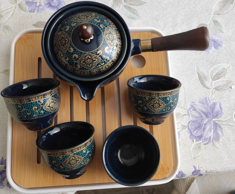 Ceramic Teapot with Wooden Handle and 360° Rotating Filter photo review