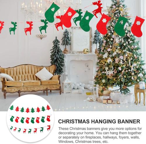 Christmas Banner With Santa Claus For Home Decorations