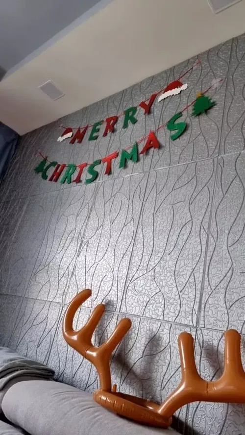 Christmas Banner With Santa Claus For Home Decorations photo review