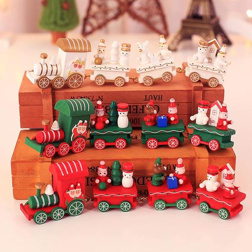 Plastic Christmas Train Ornaments With Santa Claus For Kids Home And Party Decoration