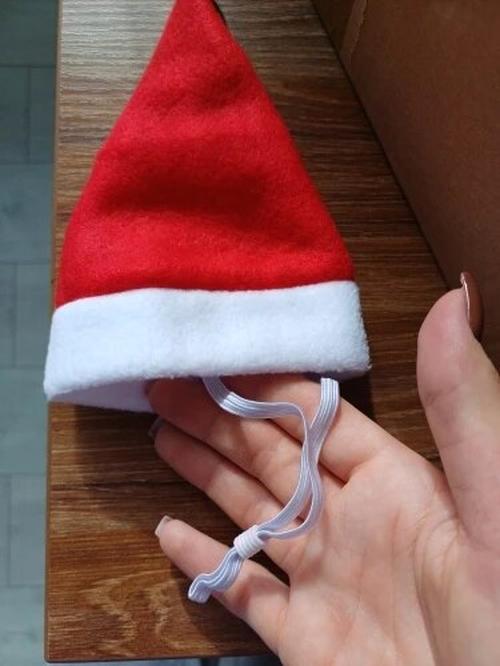 Cute Plush Santa Hat for Pet Dog Cat, Christmas Decorations For Home photo review