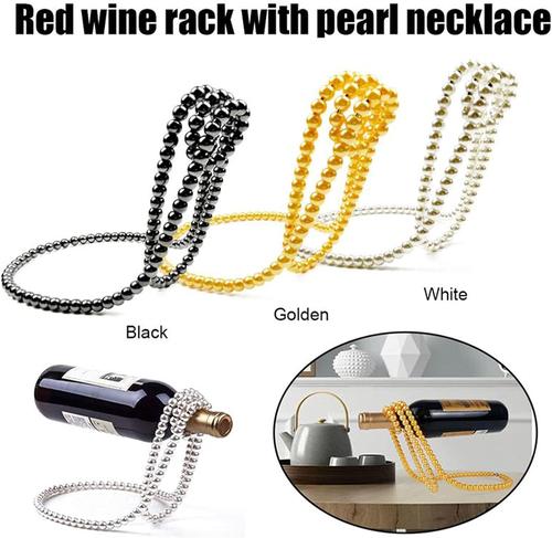Luxury Resin Pearl Necklace Wine Rack For Home Decor