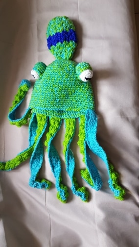 New Adult Hat Tricky And Funny Octopus Headgear Handmade Crochet Woolen Hat photo review