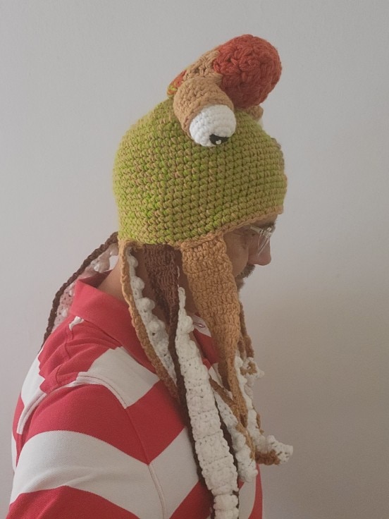 New Adult Hat Tricky And Funny Octopus Headgear Handmade Crochet Woolen Hat photo review