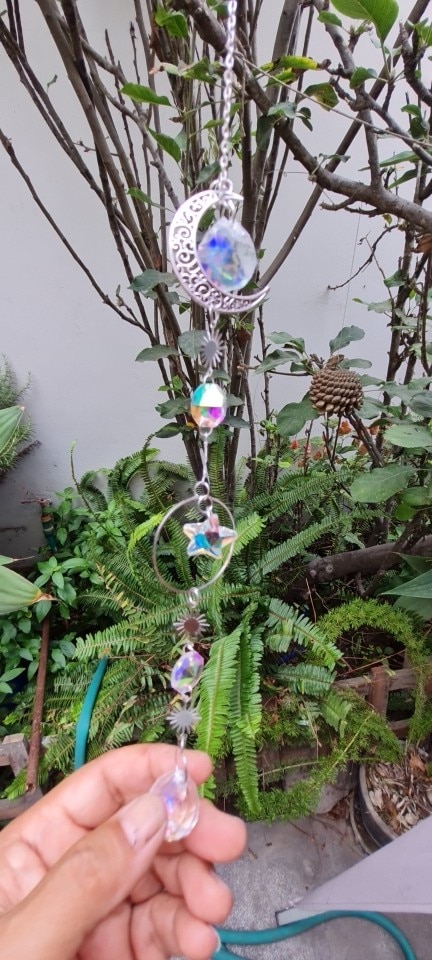 Crystal Suncatcher Heart Pendant Wind Chime for Home Garden Decor photo review