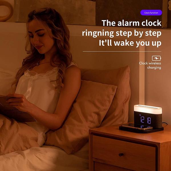 Wireless Charging Digital Alarm Clock With FM Radio