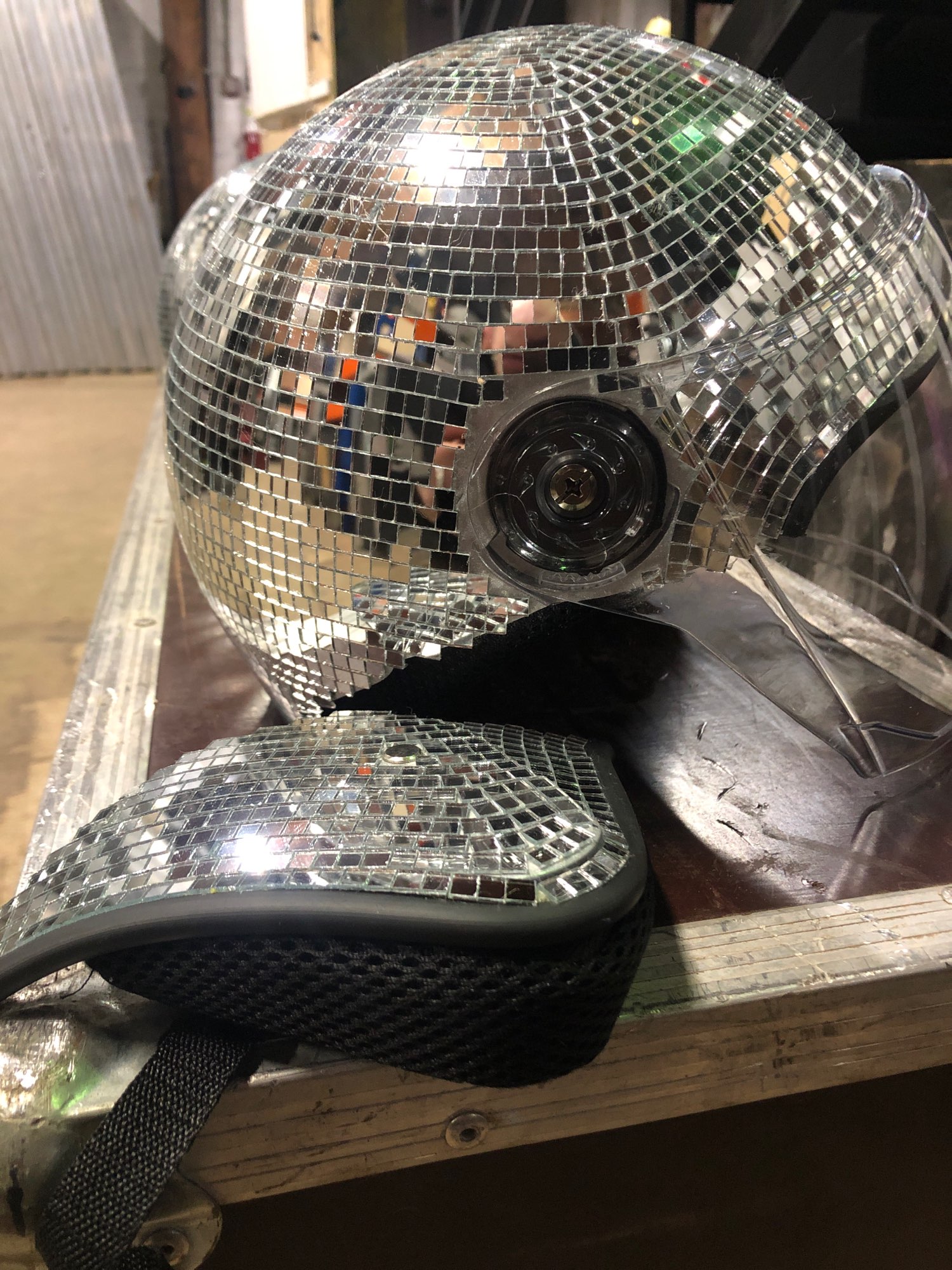 Disco Ball Helmet With Retractable Visor photo review