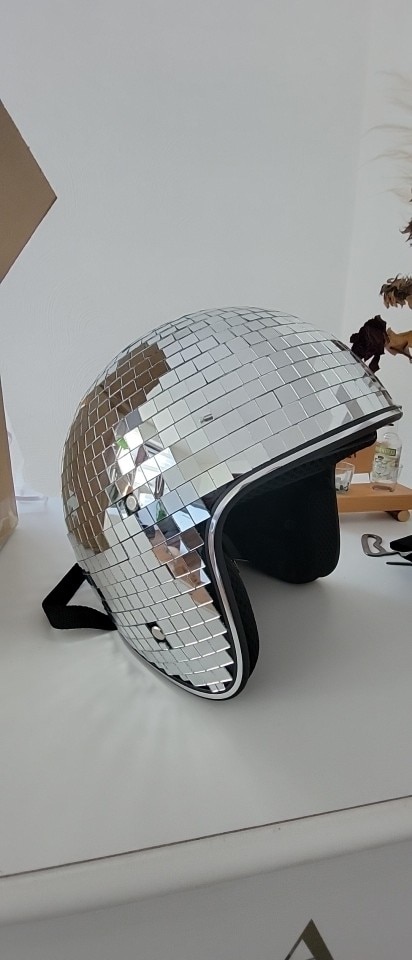 Disco Ball Helmet With Retractable Visor photo review