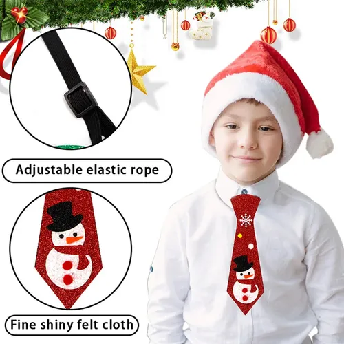 Funny Christmas Santa Claus Snowman Felt Tie For Kids Adults