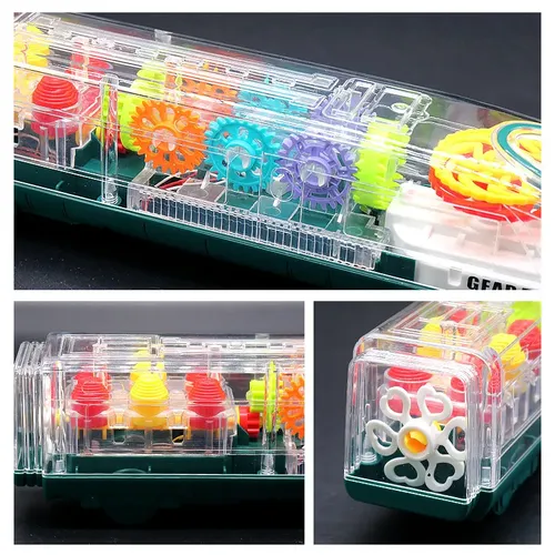 Electric Transparent Gear Speed Train With Music And Light For Kids