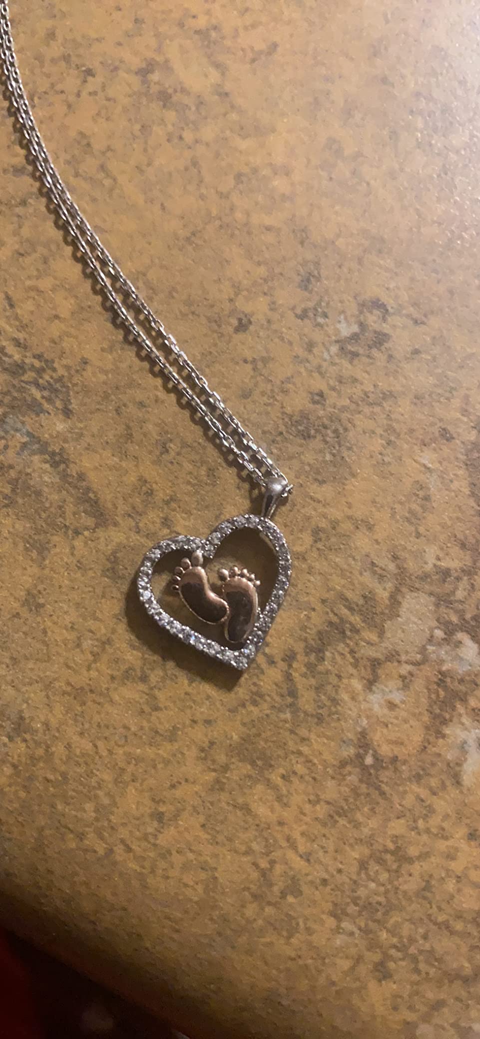 Gift To My Mommy - Baby Feet Heart Pendant Necklace photo review