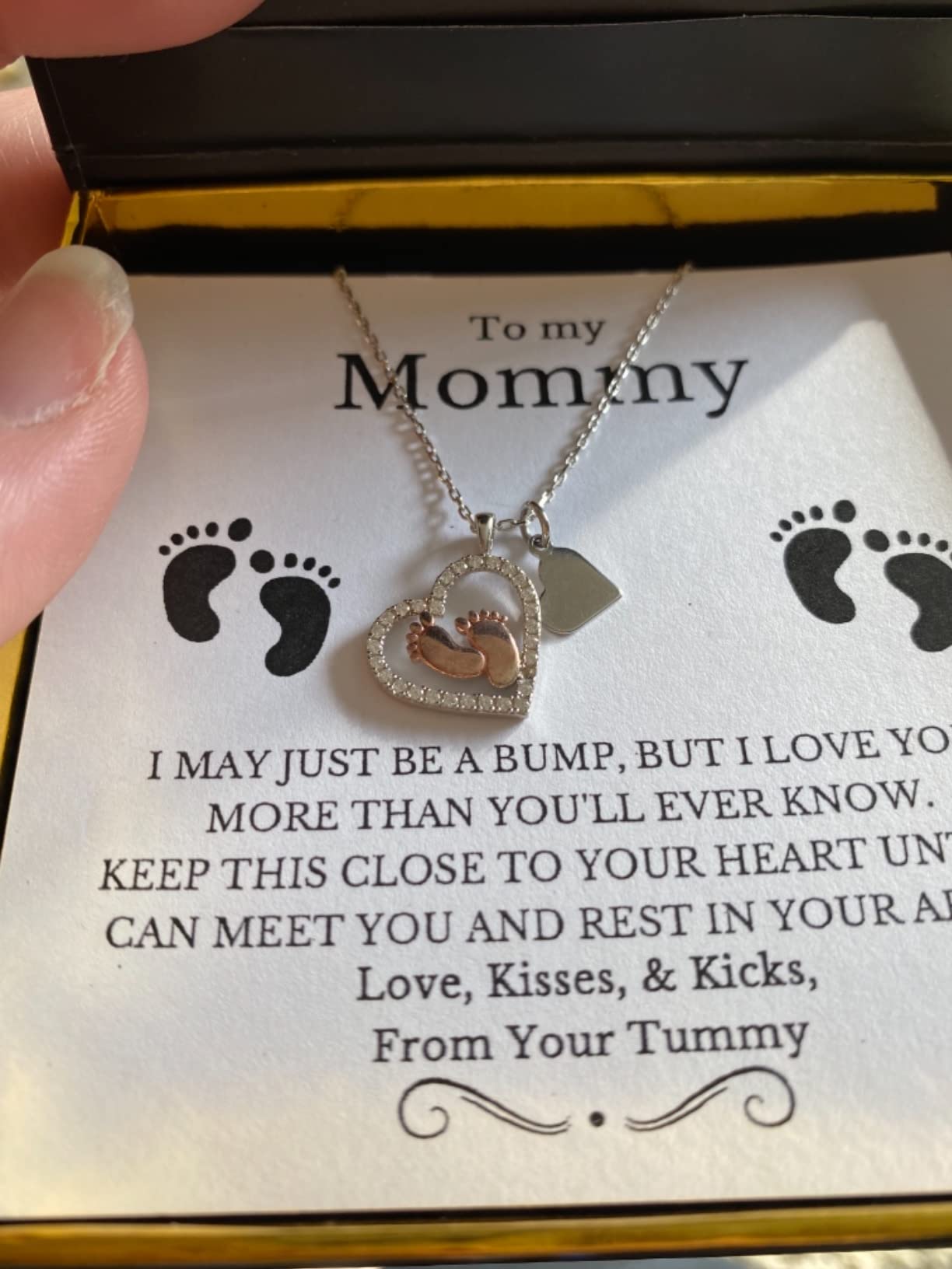 Gift To My Mommy - Baby Feet Heart Pendant Necklace photo review