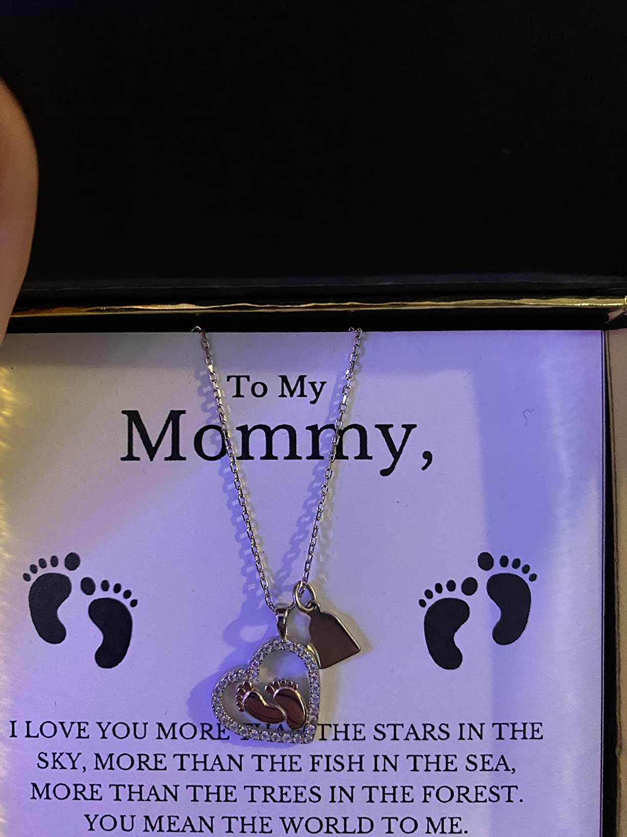 Gift To My Mommy - Baby Feet Heart Pendant Necklace photo review