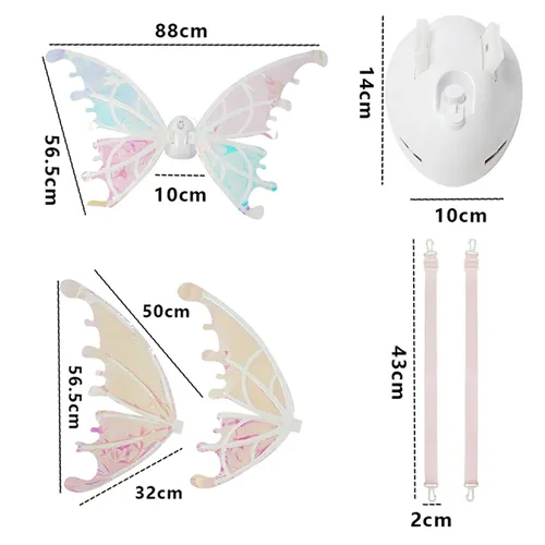 Electric Fairy Wings With LED Lights For Halloween Kids Cosplay Costume