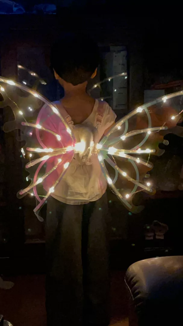 Electric Fairy Wings With LED Lights For Halloween Kids Cosplay Costume photo review
