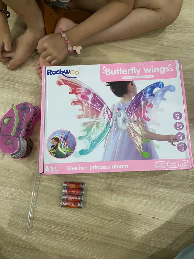 Electric Fairy Wings With LED Lights For Halloween Kids Cosplay Costume photo review