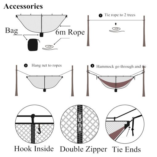 Mosquito Net for Hammock with Fast and Easy Set Up