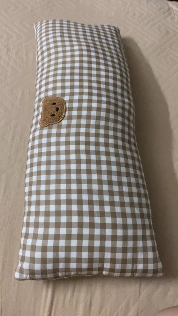 Rectangular Plaid Bear Cotton Baby Bed Pillow photo review